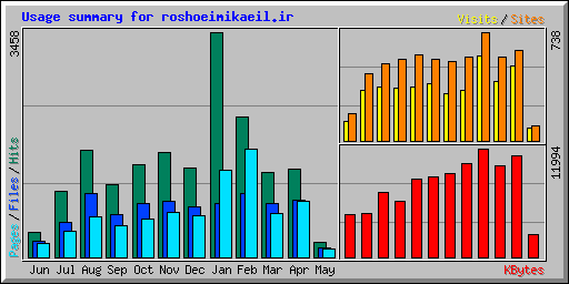 Usage summary for roshoeimikaeil.ir